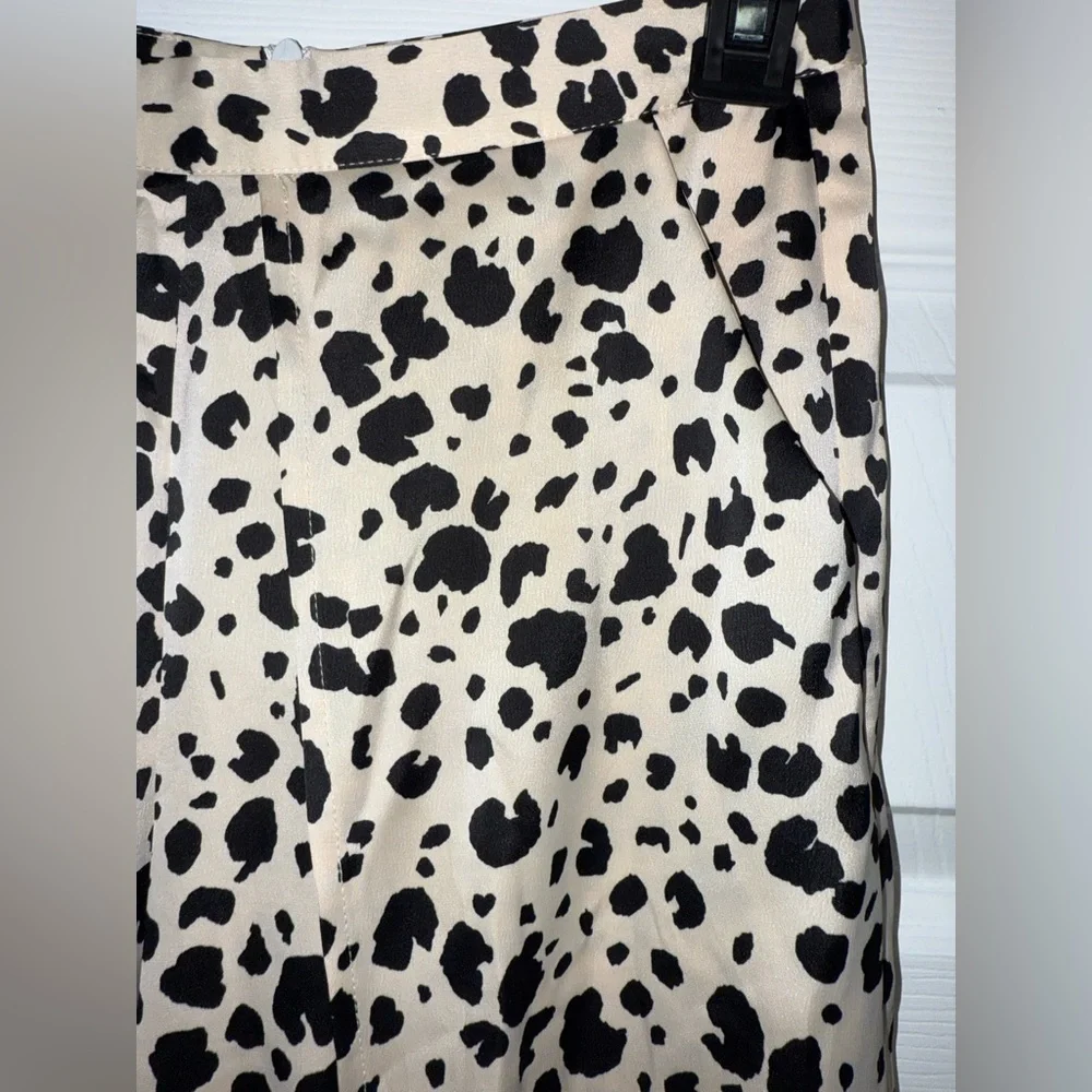 BEACH BUNNY SET Leopard Print Ramsey Slit Leg Wide Pant + Eastyn Tie Tank Top SM - Picture 14 of 16